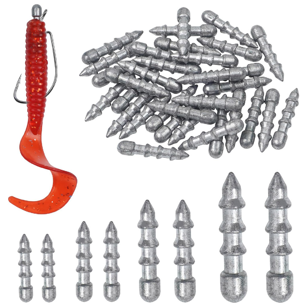 Bass Fishing Lure - 20 adet Tırnak ağırlıkları platinler Solucan