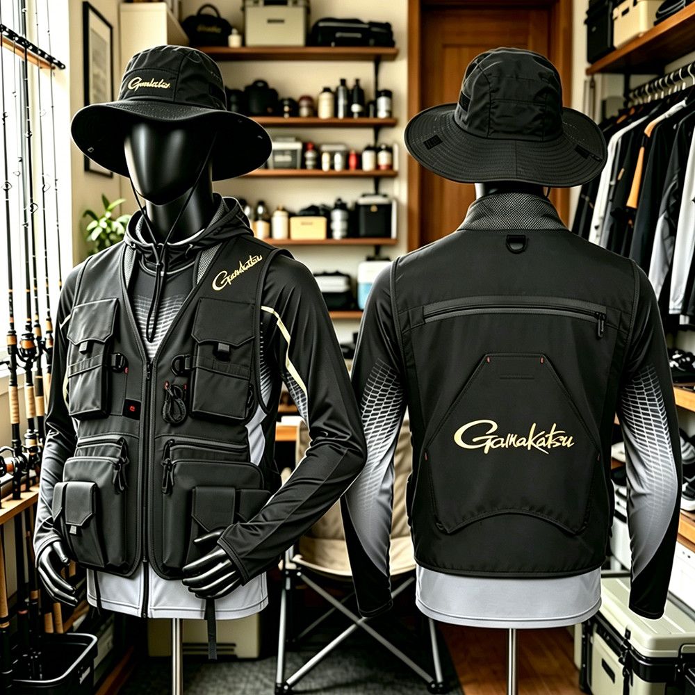 Fishing Vest Jacket - Gamakatsu Erkekler Çok Cepli Balıkçılık Yeleği