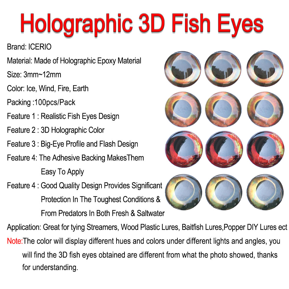 ICERIO 100 adet holografik 3D  - Fishing Equipment Fly incelemesi ve fiyatı
